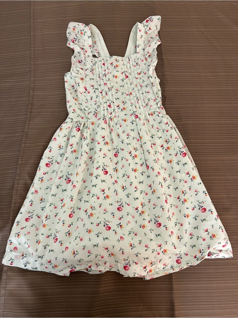 Gap Girls' Floral White Sundress with Ruffle Straps